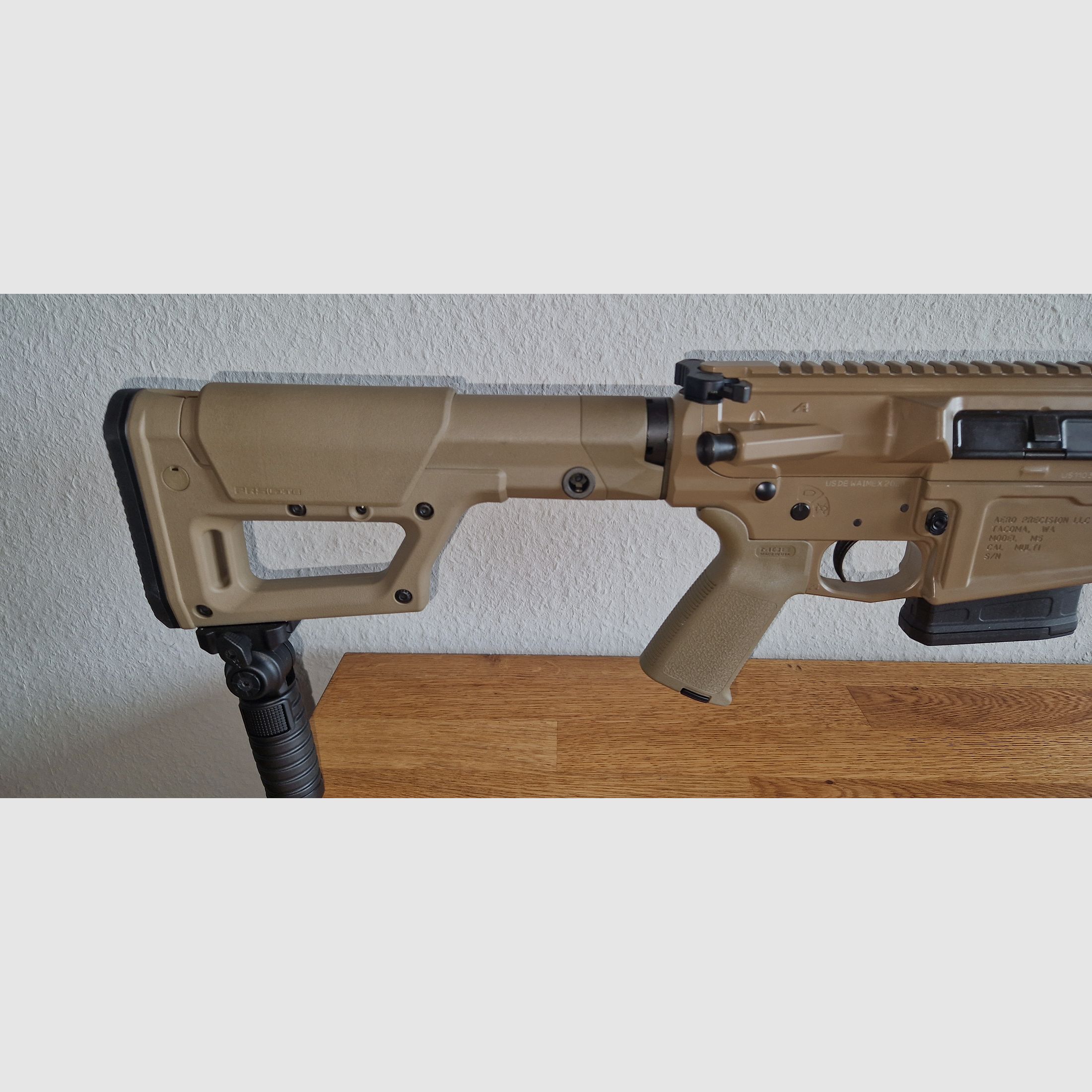 Aero Precision M5E1 FDE with stainless steel barrel in .308 Win (AR10, AR-10, Cerakote, Magpul)