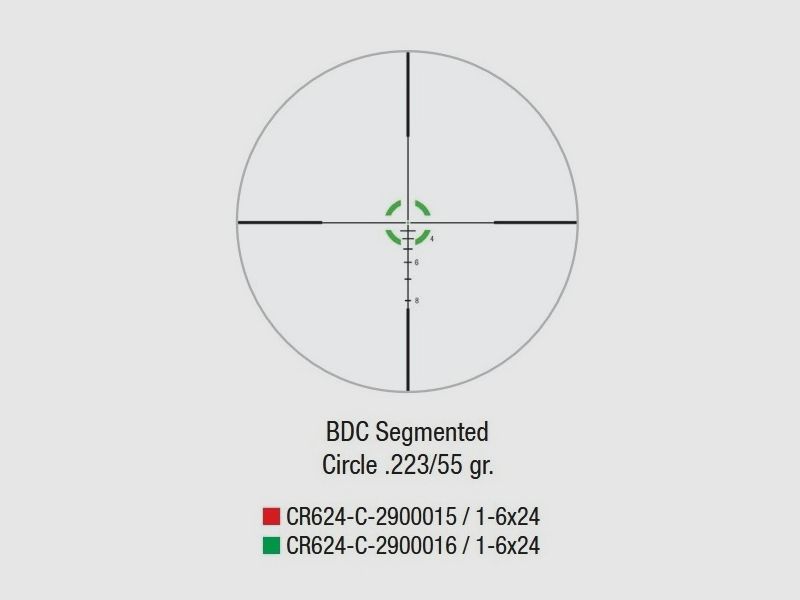 Credo 1-6x24 SFP BDC-Segmented Circle .223/55 Red, image 2 sur 5