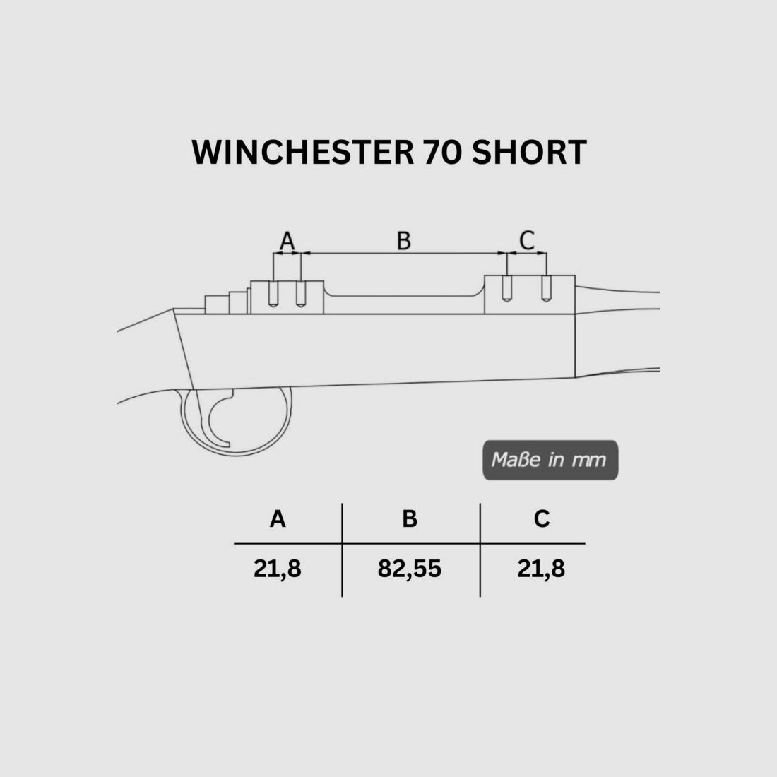 Rifle Doc Picatinny Weaver STAHL Schiene für WINCHESTER 70 SA (Short Action)