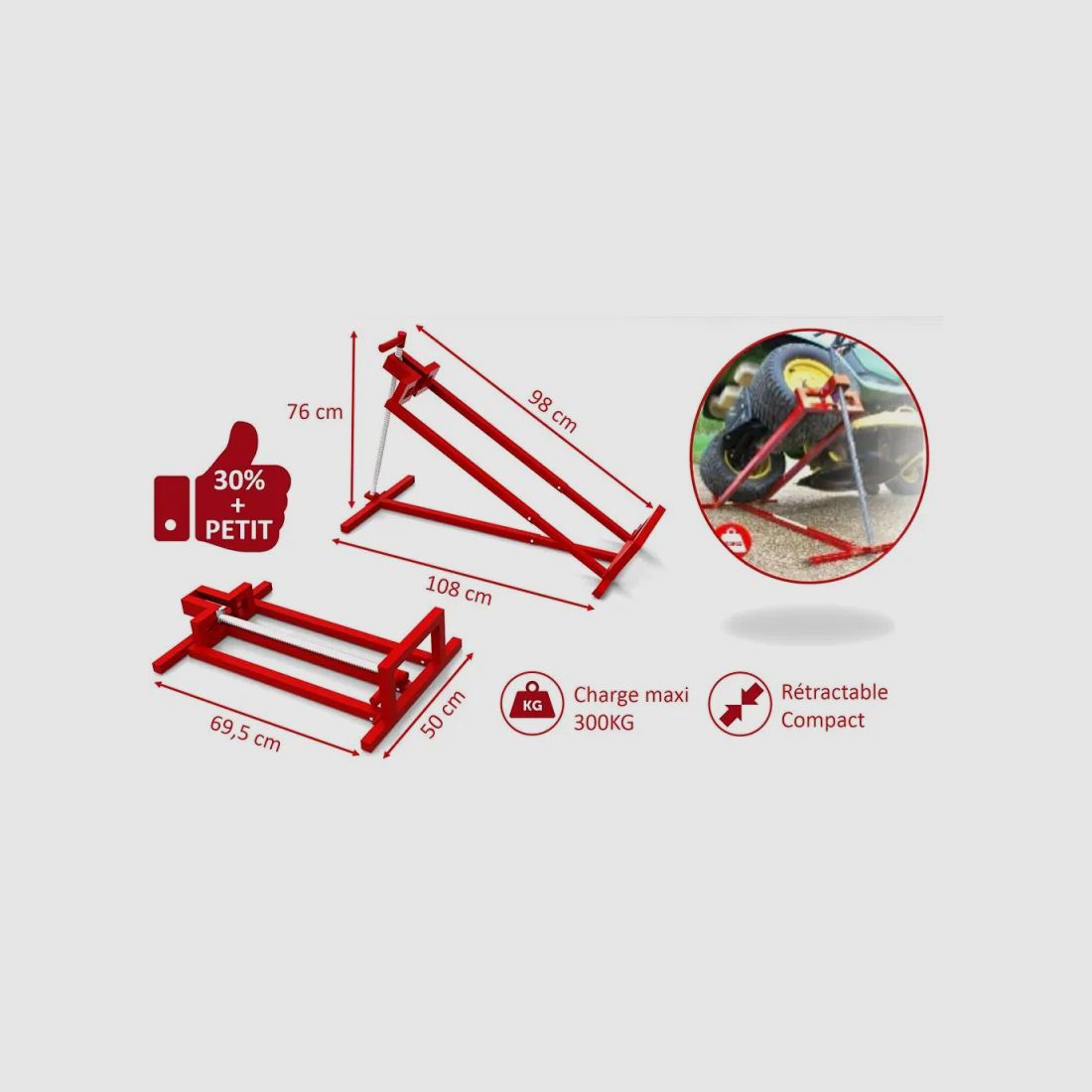 Schneckenantrieb Rasenmäherheber – Tragfähigkeit 400 kg, Bild 9 von 12