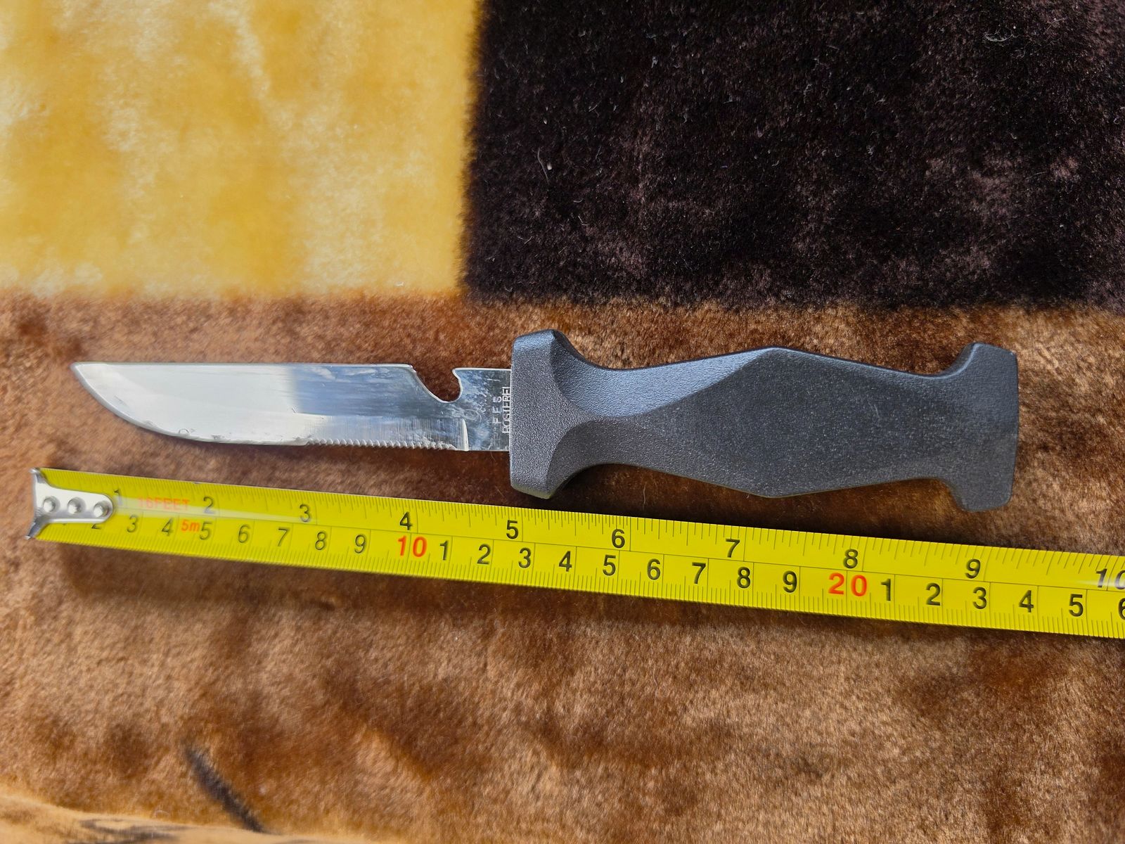 FES Rostfrei couteau de randonnée / couteau de scout avec lame partiellement dentelée & ouvre-bouteille, image 3 sur 4