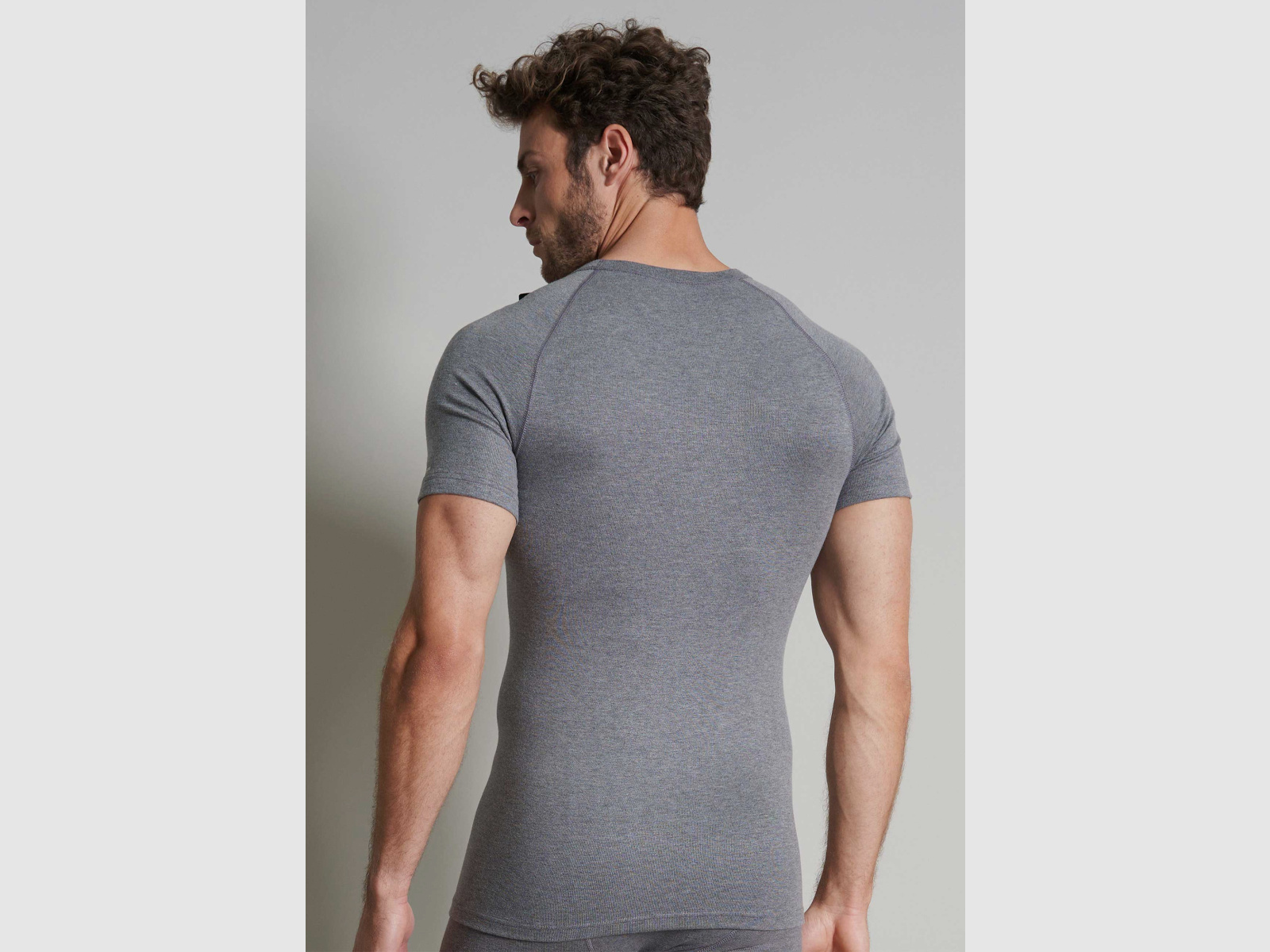 CECEBA Thermo Sport 1/2 Arm Shirt Grau Dunkel Melange