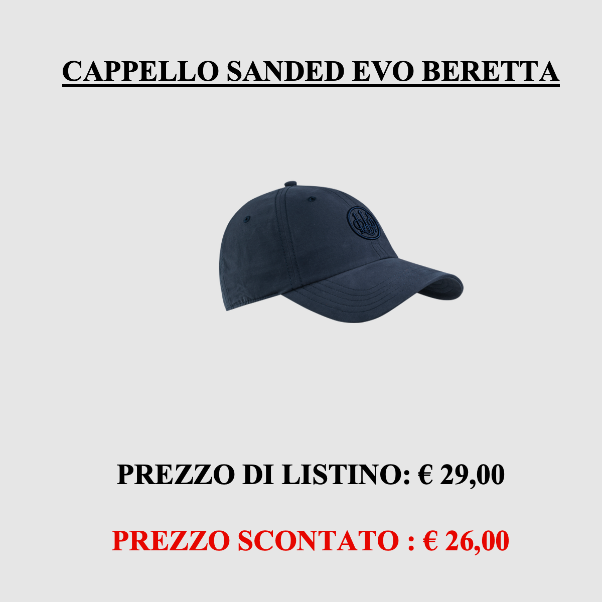 Beretta – Cappello Sanded evo blu, immagine 1 di 3