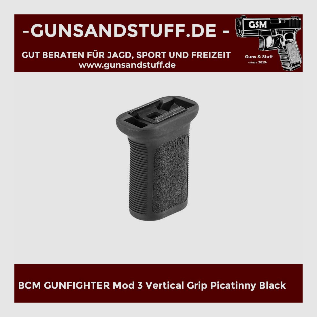 BRAVO COMPANY BCMGUNFIGHTER Mod 3 Pionowy Uchwyt Picatinny Czarny