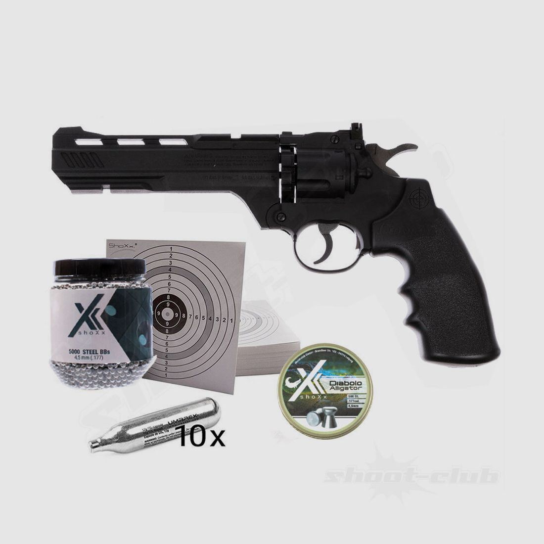 Crosman Crosman Vigilante Co2 Revolver 4,5 mm Diabolo und Stahlkugeln