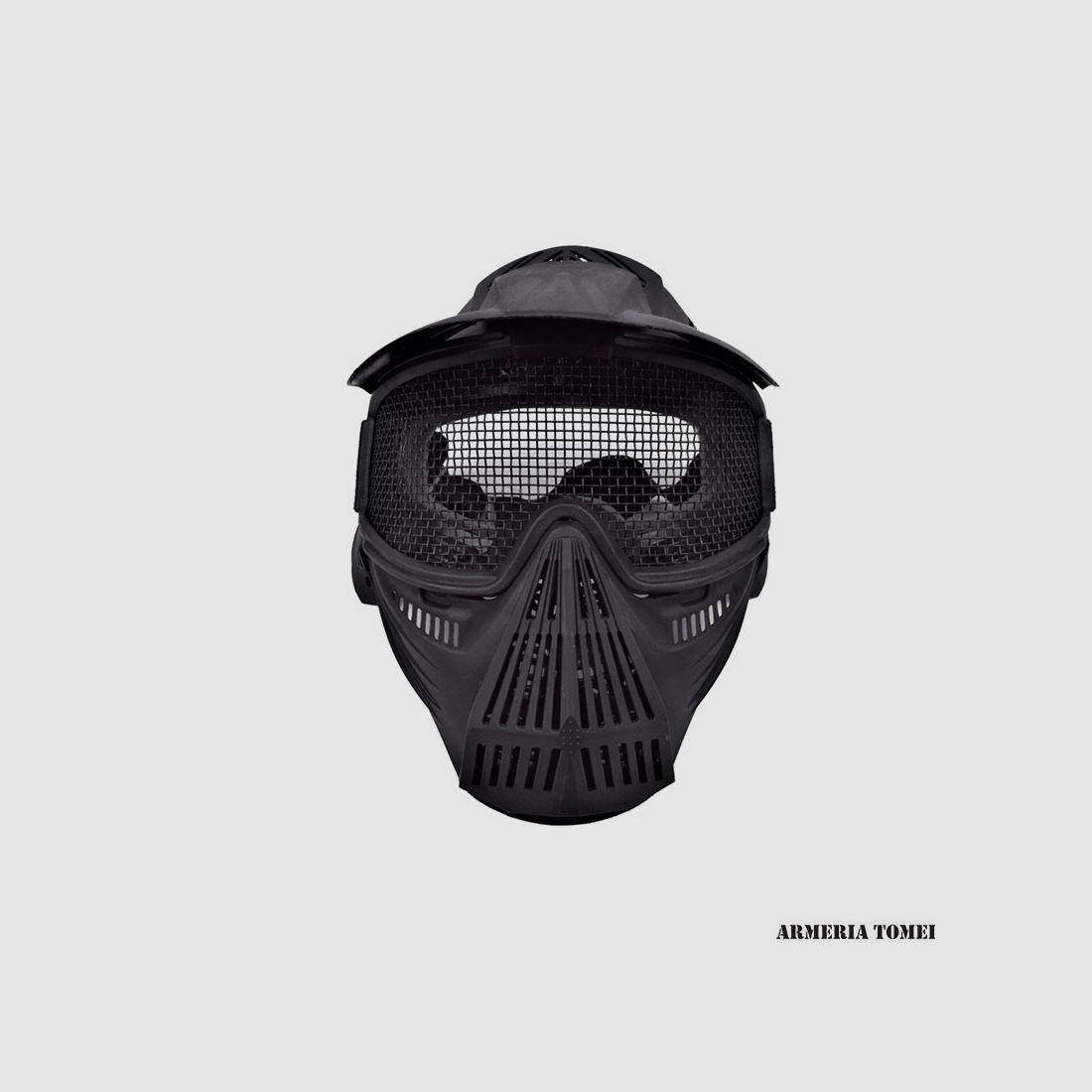 WOSPORT – MASKE AUS POLYMER MIT SCHWARZEM METALLGITTER, Bild 1 von 2