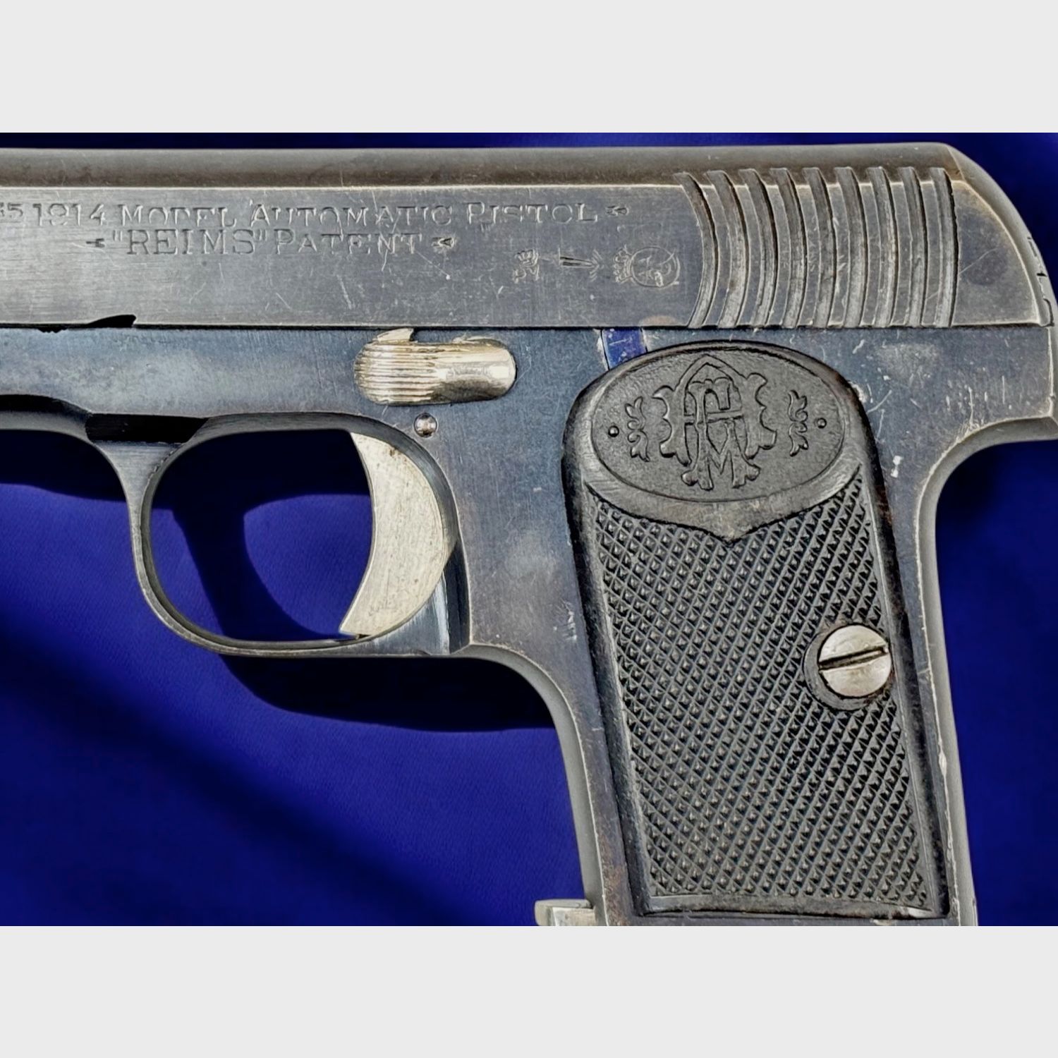 Sammlerpistole Azana y Arrizabalaga Mod. Reims 1914 Kal. 6,35 Browning