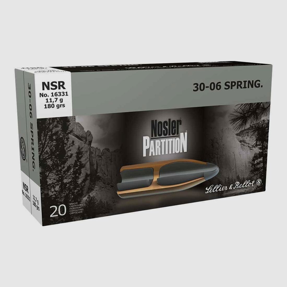 .30-06 Spr. Nosler Partition 11,7g/180grs. Sellier & Bellot
