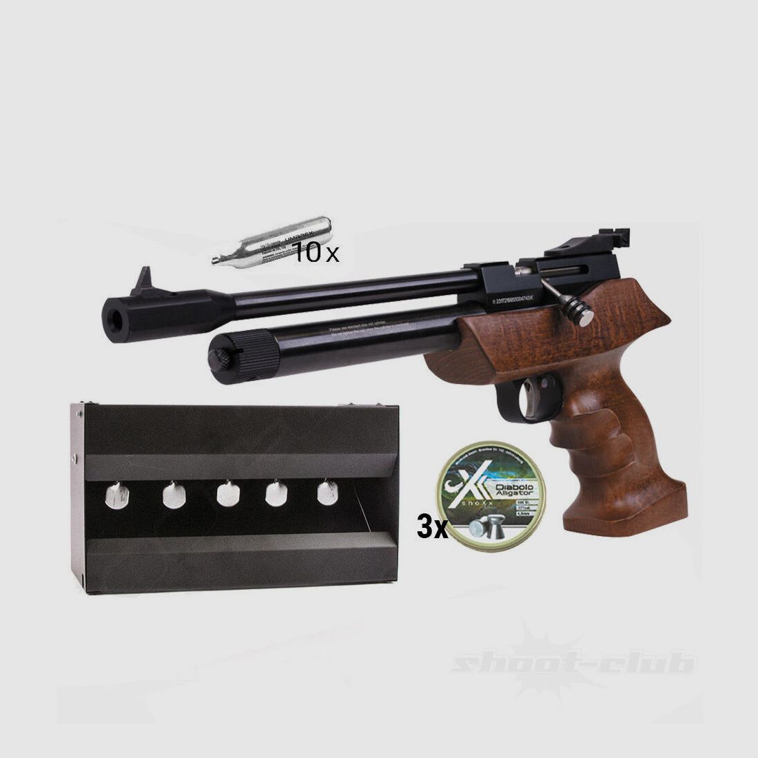 Diana	 Airbug CO2 Pistole 4,5mm Diabolos Plinking Set