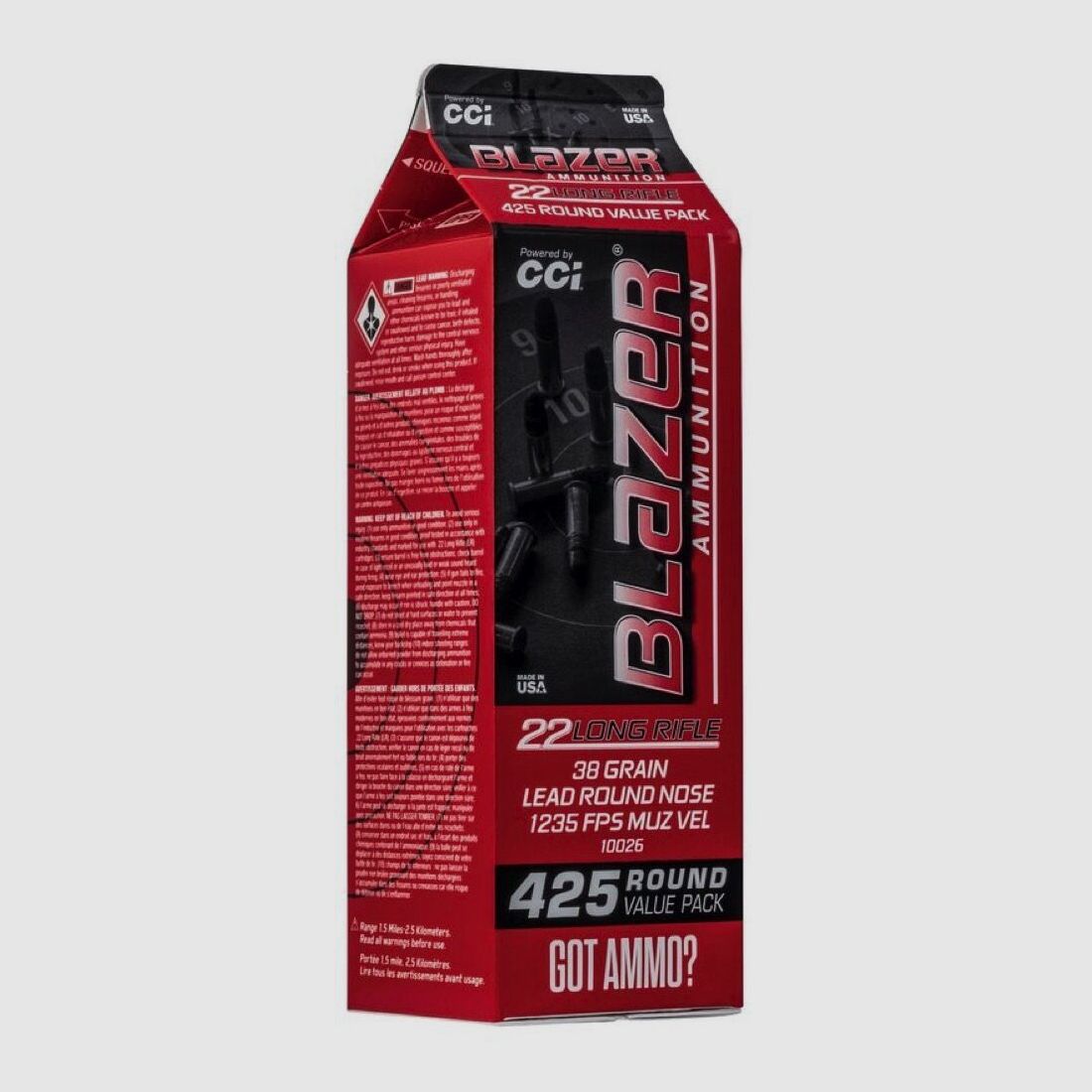 CCI Blazer HV LRN 38grs 425St .22lr