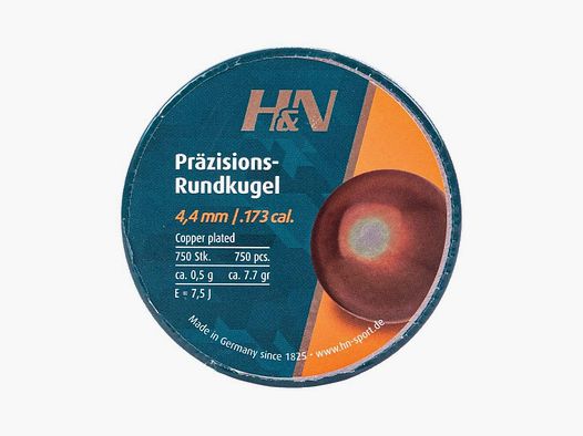 H&N H&N Proiettili a punta / Proiettili rotondi placcati rame / Cal. 4,4 mm /
