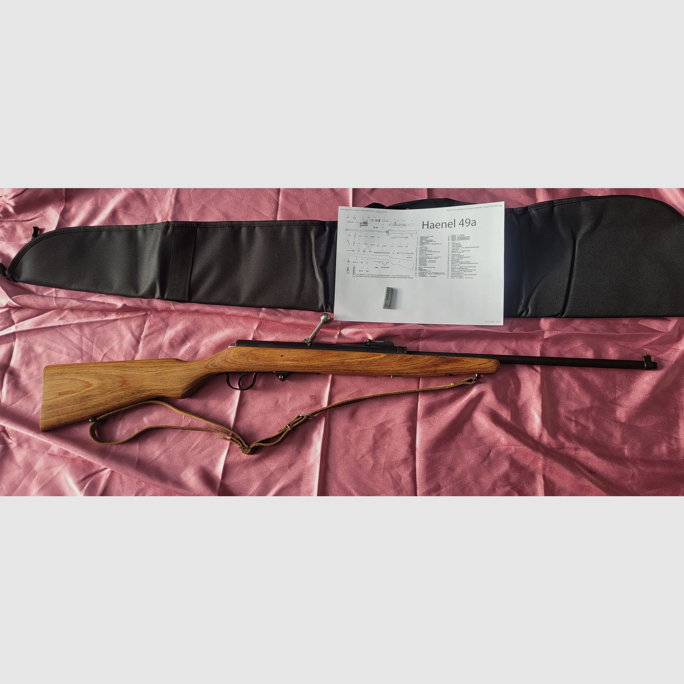 Vendo rifle de aire comprimido con cargador, modelo Haenel 49a
