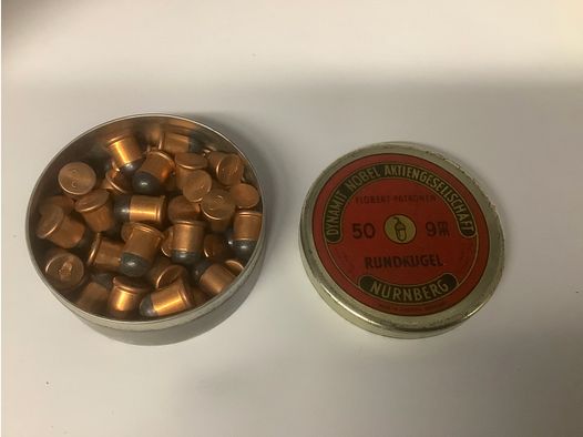 9 mm Flobert Patrone Rundkugel