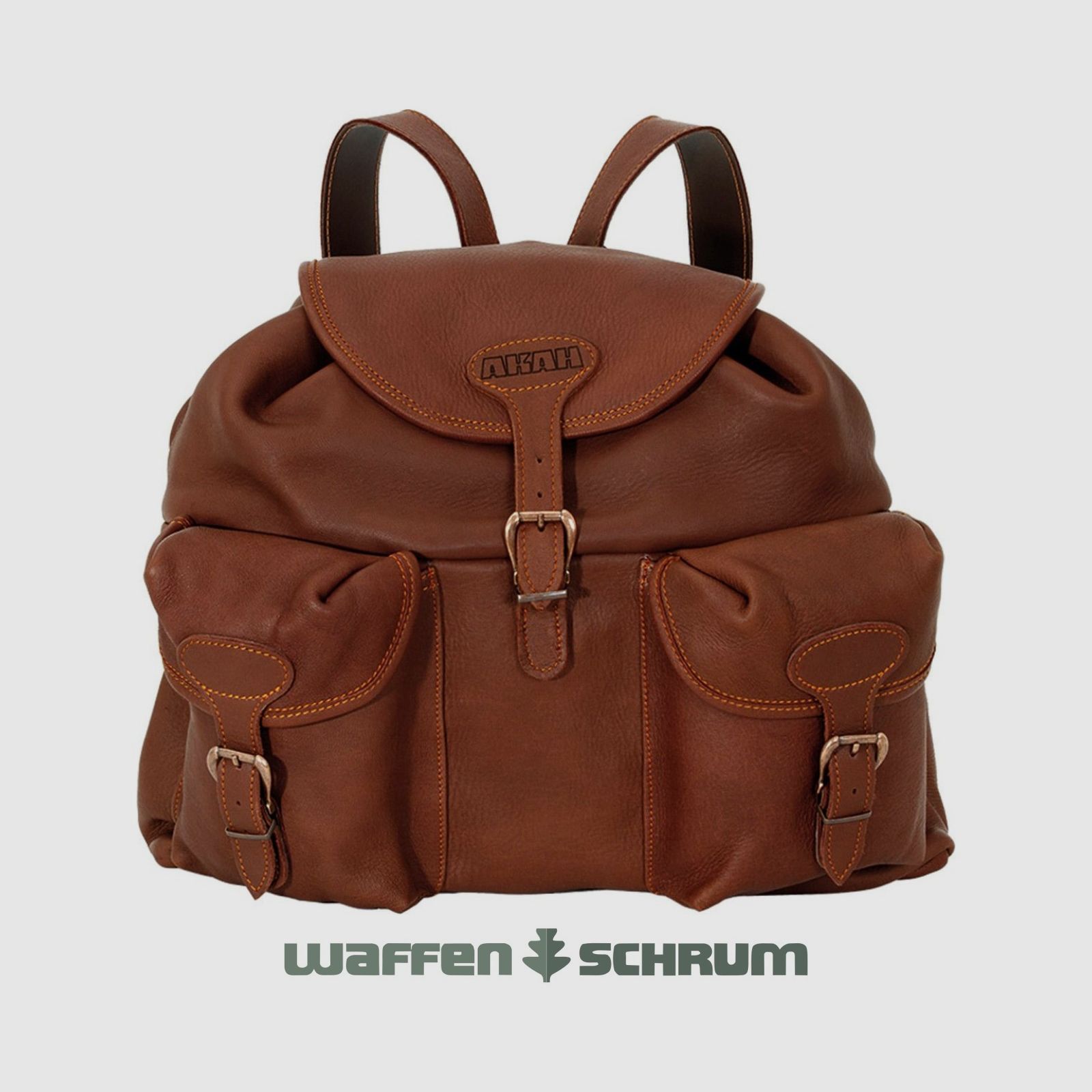 Zaino AKAH in pelle di alce marrone 22l 42x52cm