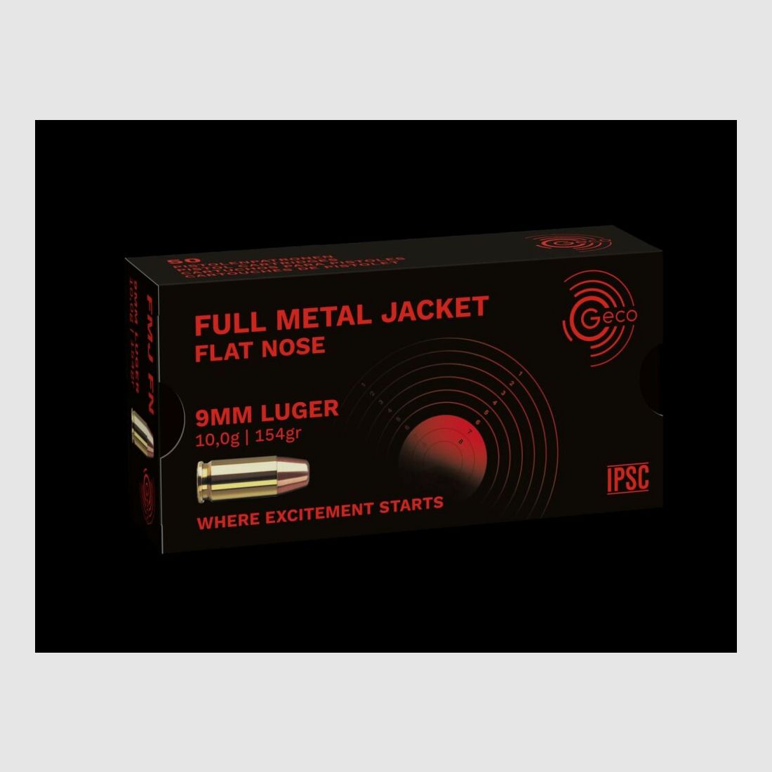 Geco 9mm Luger FMJ FK 154grs / 10,0g