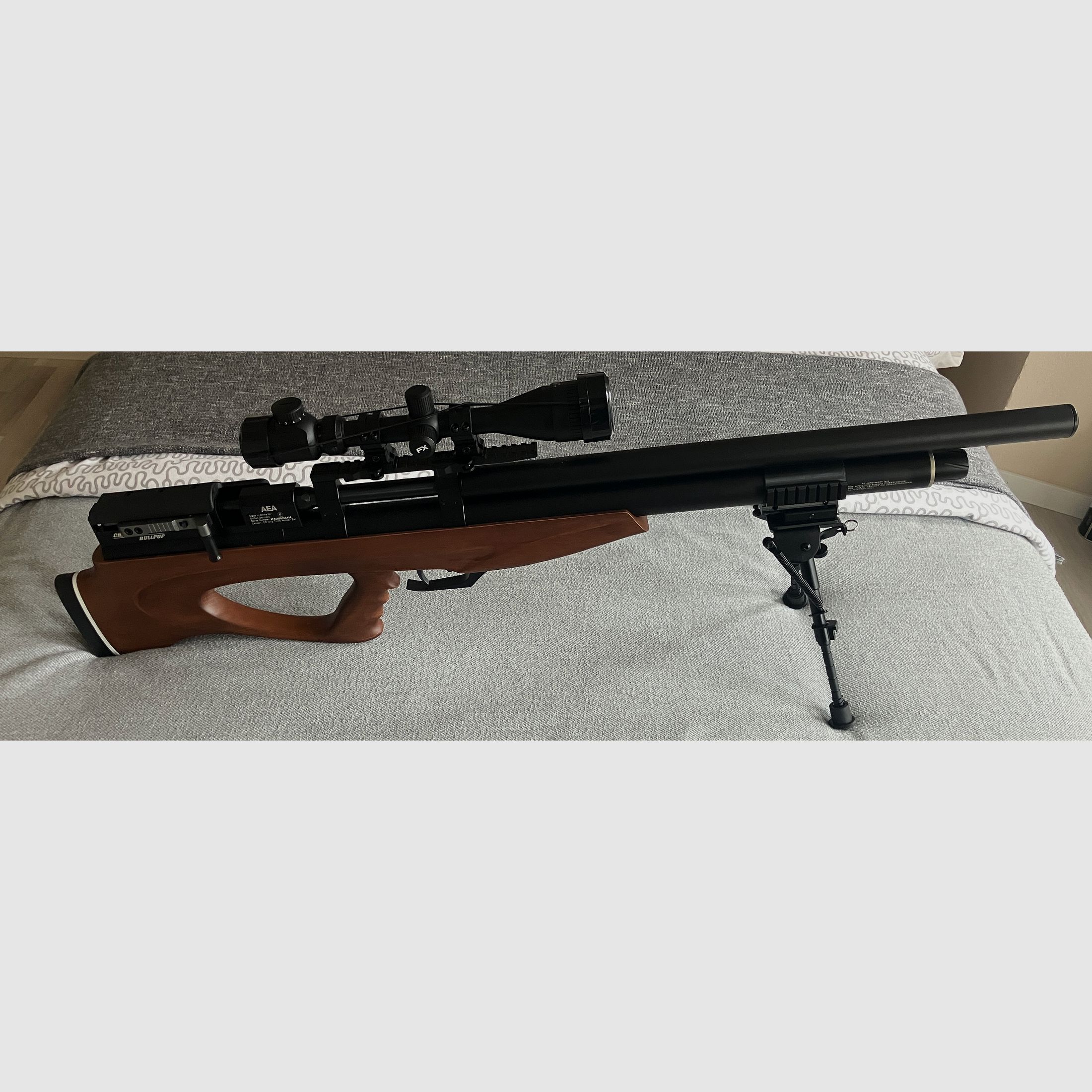 AEA Challenger Bullpup CAL .50 Luftgewehr 7,5 J Komplettset mit FX Optik Kompressor Tasche Munition - neuwertig