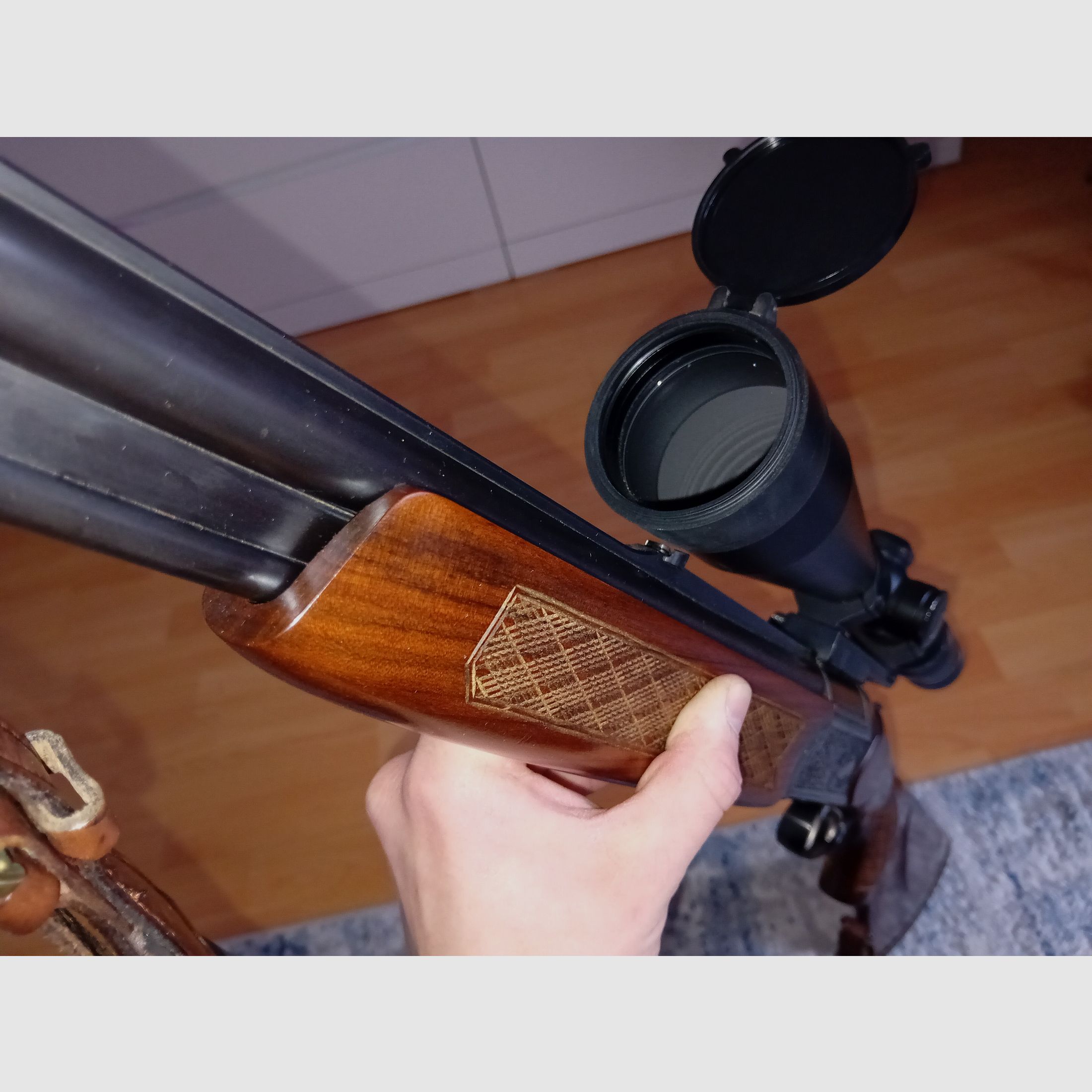 Double-barreled rifle Brünner Mod. 5022 cal 12/70, 7x57R, E-barrel Keppeler cal. 5.6x52R + ZF Frankonia (Docter) 3-12×56 illuminated reticle 4 with dot