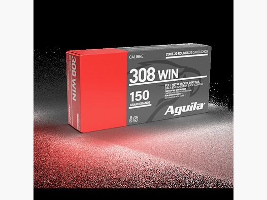 AGUILA BÜCHSENPATRONEN .308WIN - FMJ-BT 150GRS. - 20 PATRONEN