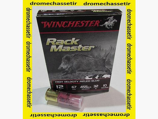 Box of 10 cartridges Winchester 12/67, slug Rack Master 32 grams