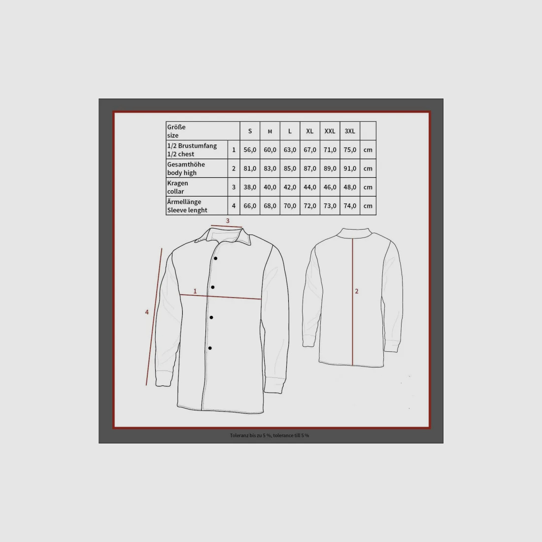 Camicia da boscaiolo, pesante qualità, a quadri rossi / neri, taglia XXL