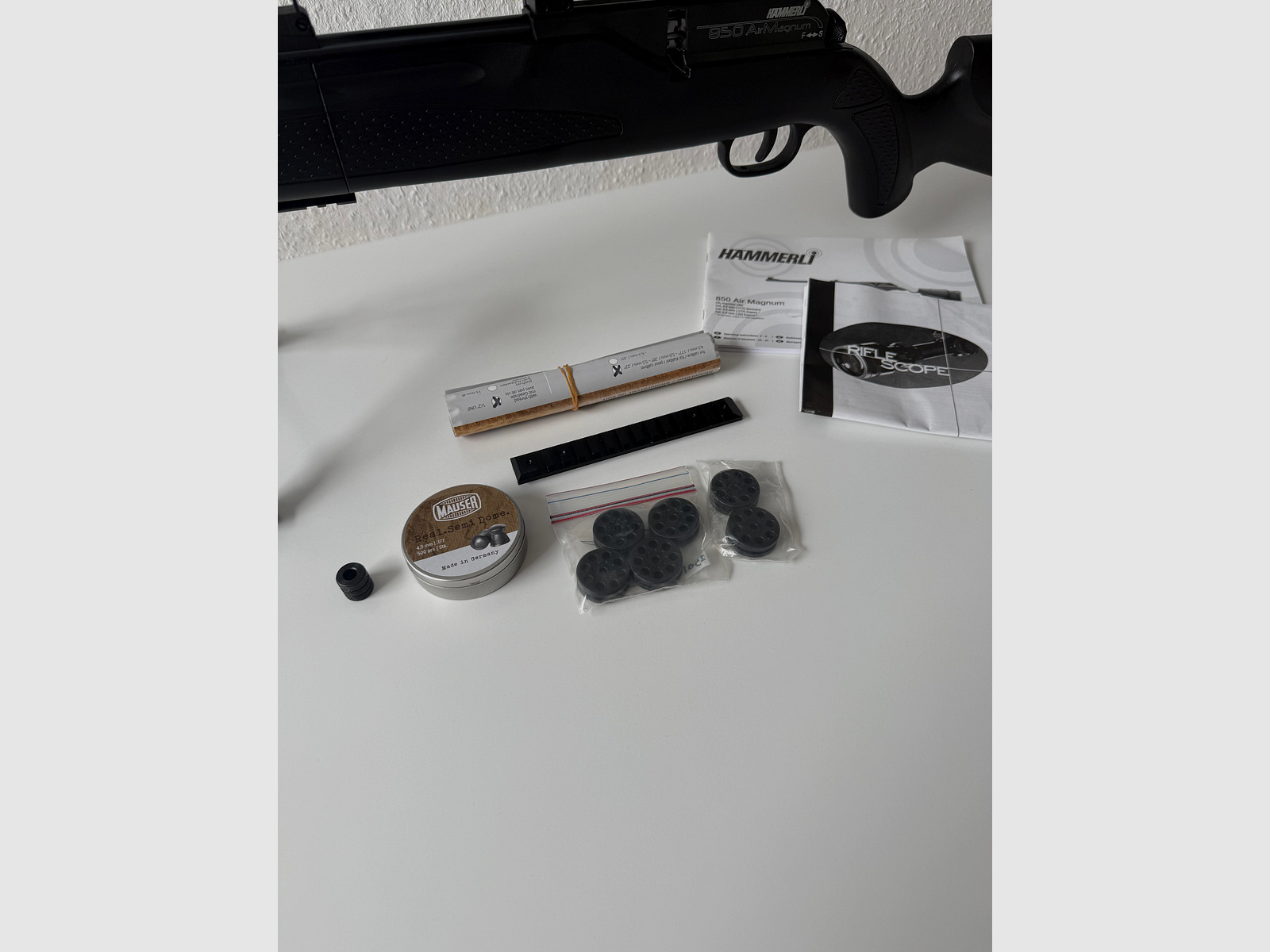 Hämmerli 850 AirMagnum + standaard + richtkijker + demper