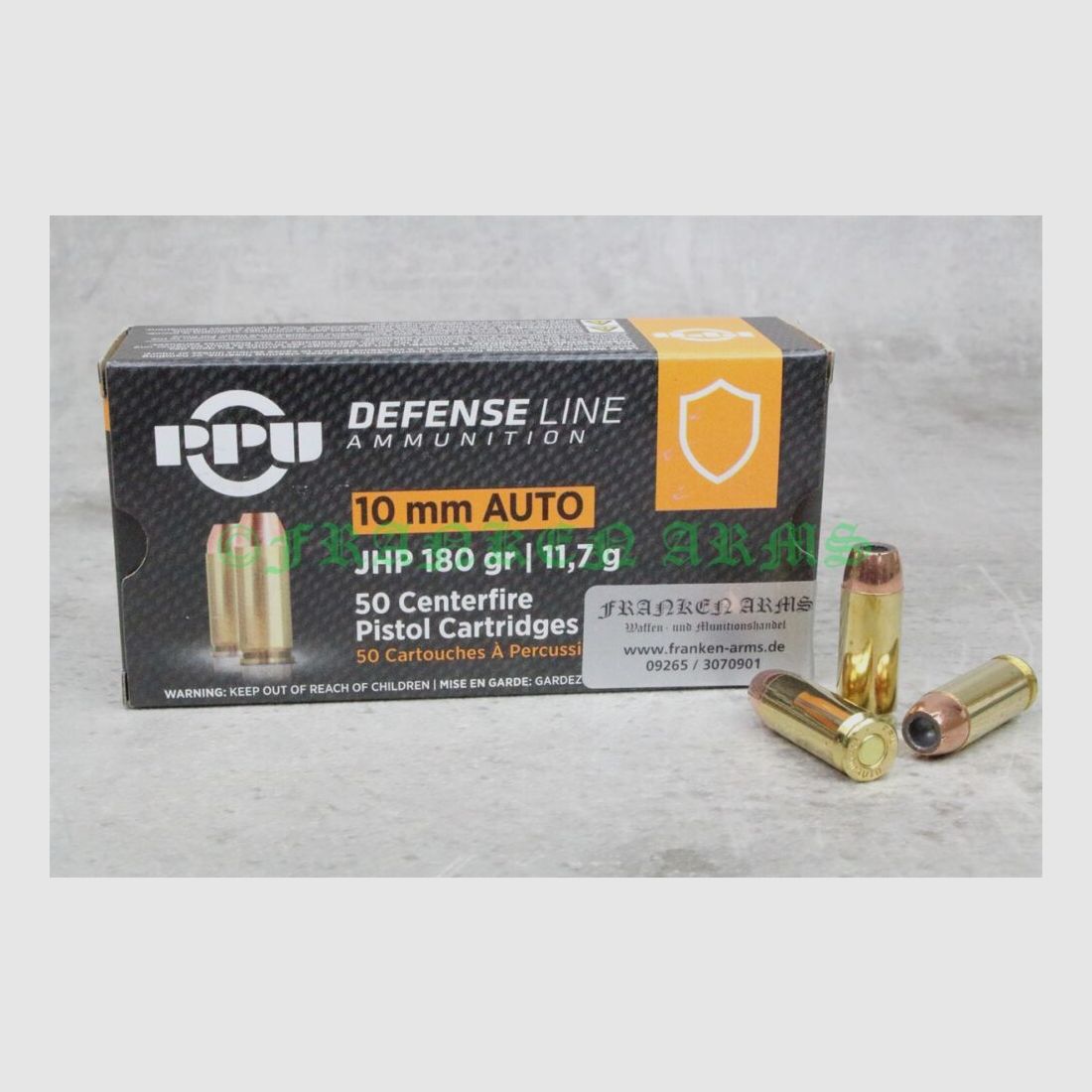 PPU 10mm Auto JHP 180gr. 11.7g 50 pieces quantity discounts