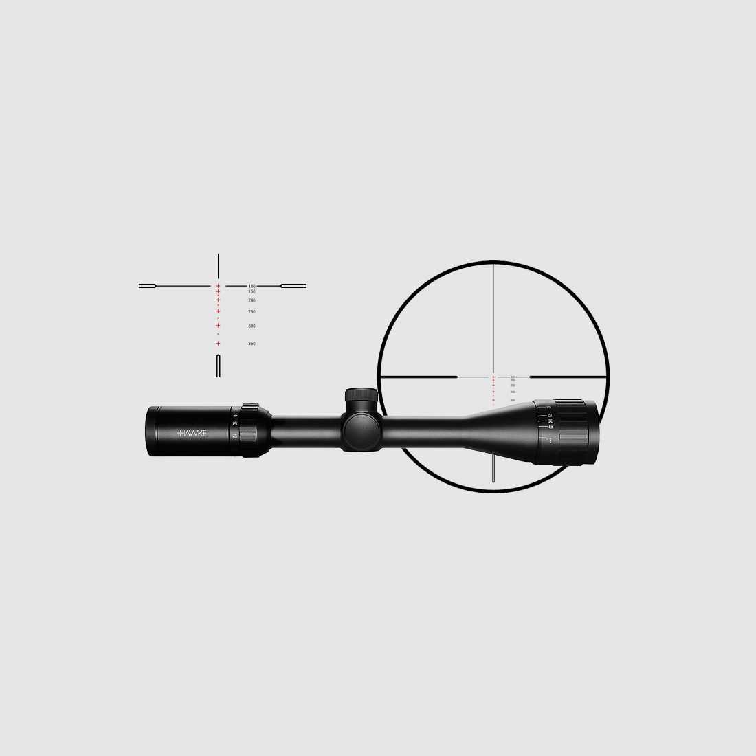 Zielfernrohr von Hawke Modell Vantage IR 1 Zoll 4-12x40, Absehen Rimfire .17 HMR