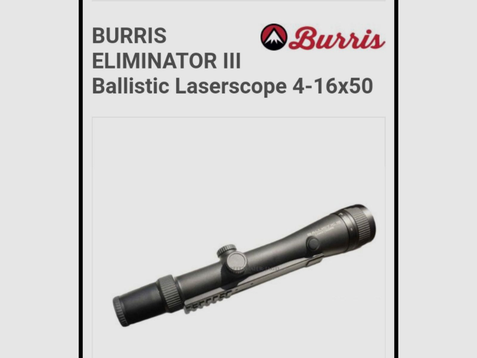 Burris Ballistic LaserScope III 4-16x50