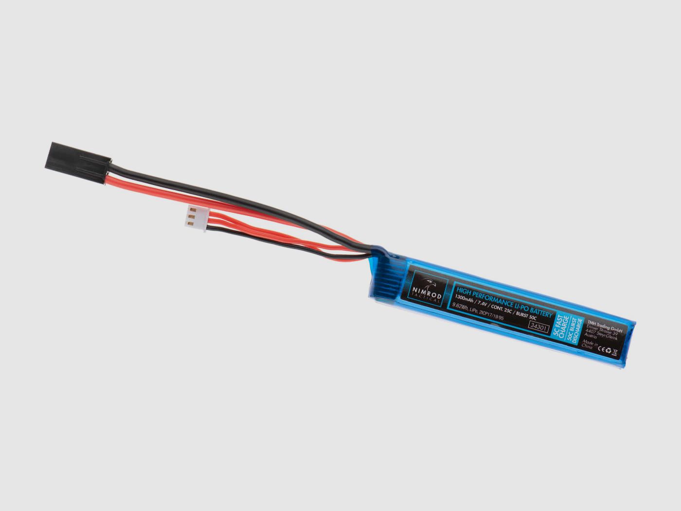 Nimrod Airsoft Lipo 7.4V 1300mAh 25C Stock Tube Type - Mini Tamiya
