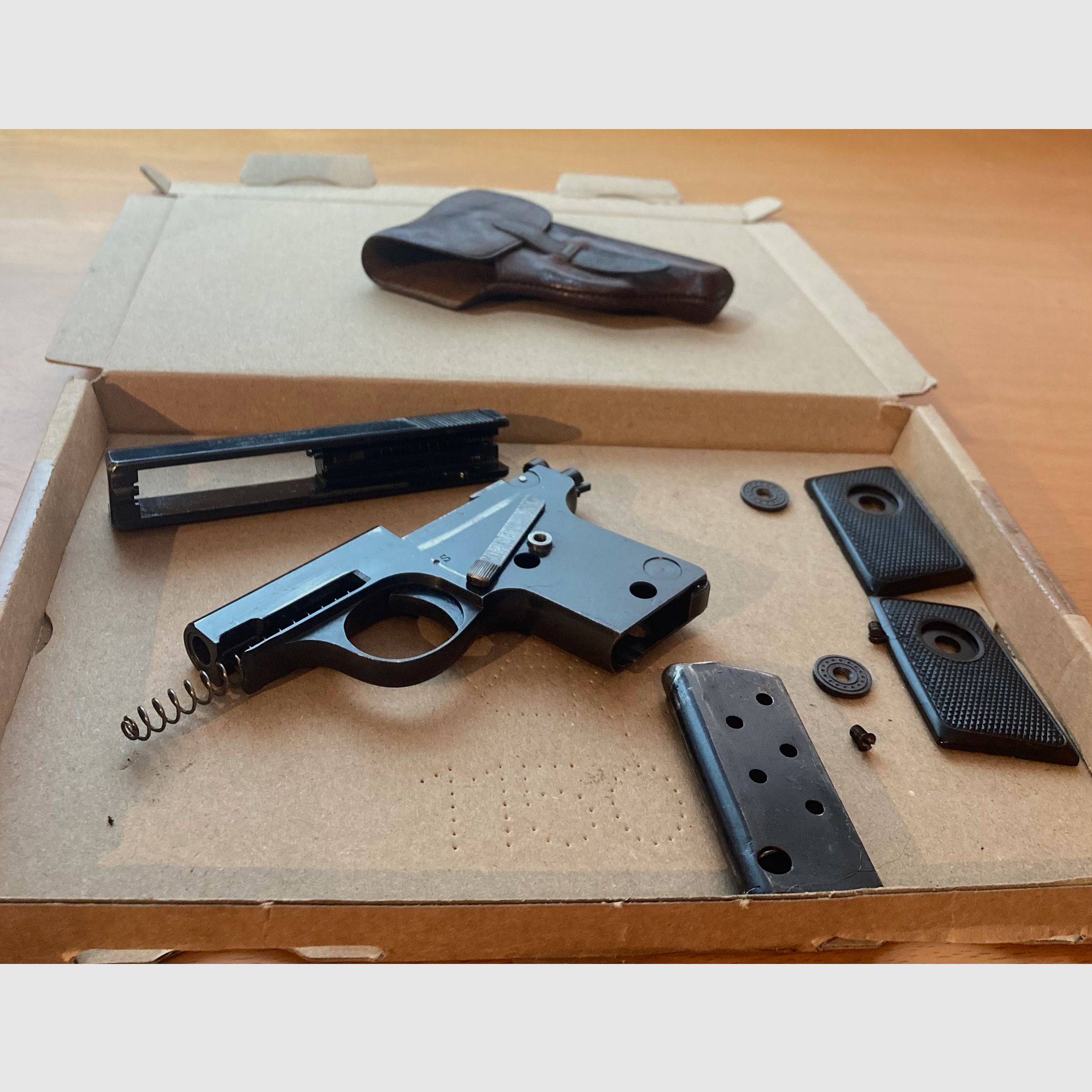 Walther Mod. 9, Tipo II, ca. 1928/29, Calibre 6,35mm Browning, pistola de bolsillo Zella Mehlis, WWII, WHB61