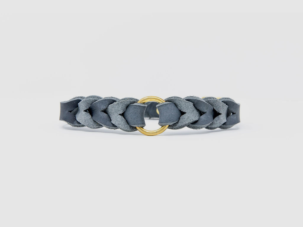 Collar de cuero 'gris' de la cabaña de estilo