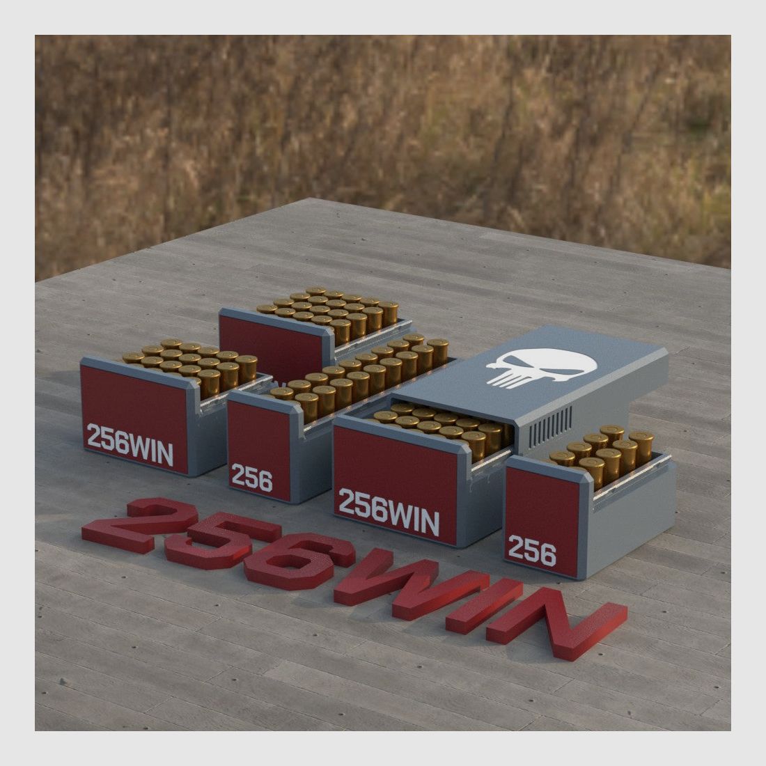 Filamelt Munitionsbox / Ammo Box .256 Win Mag – Patronenbox für 50 Schuss, Made in Germany