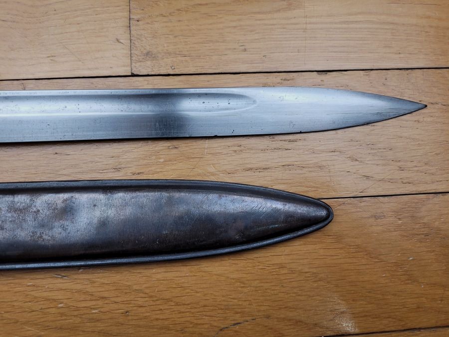 Zeldzaam Duits vervangingsbayonet – EB34 bij Carter – Regiment 33e Fusiliers – Vervangende schede – TBE +, afbeelding 4 van 11