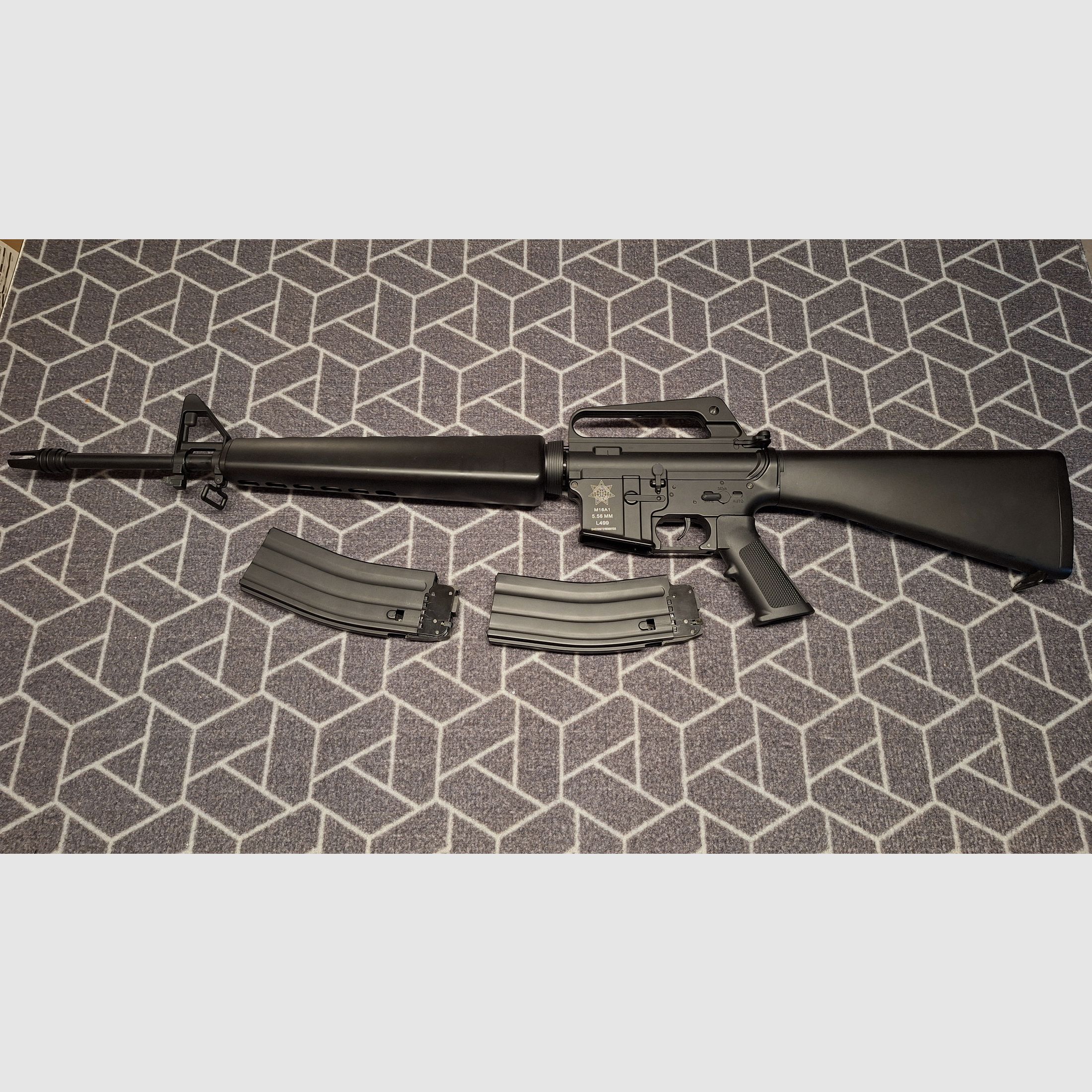 M16A1 VN Vietnam rifle, metal completo, CO2 calibre 4,5BB, 2x revista-NUEVO!