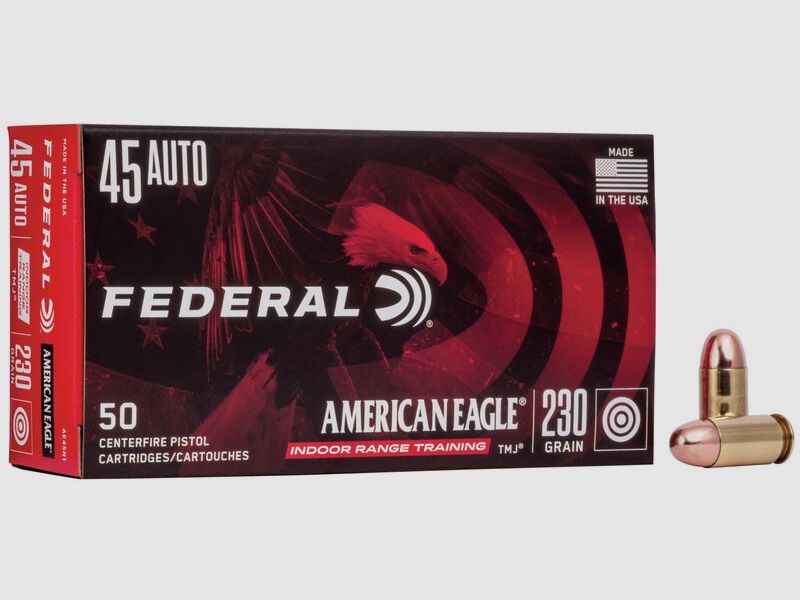 Federal American Eagle Indoor Range Training .45 ACP 230GR TMJ 50 cartridges