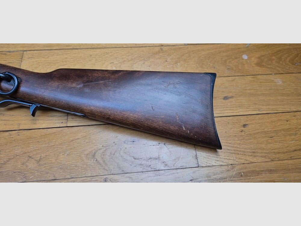 Sehr schöne Gallagher Büchse – Schwarzpulver und Metallpatronen – Kal. .54 – Kavalleriewaffe der Union während des Bürgerkriegs und des Deutsch-Französischen Krieges von 1870-1871 – Seltene Erma-Fertigung mit Lothar Walther Lauf für Navy Arms – Sehr seltene Waffe von 1978 in ausgezeichnetem Zustand – TBE ++, Bild 29 von 35