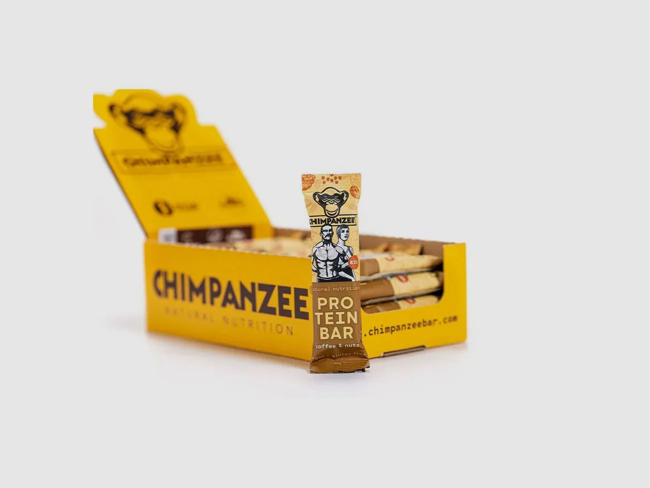 Chimpanzee Riegel Bio Protein Bar Kaffee Nüsse 20 Stück