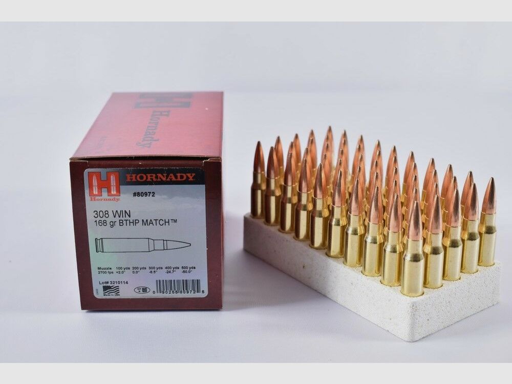Hornady 168grs BTHP Match 50STK