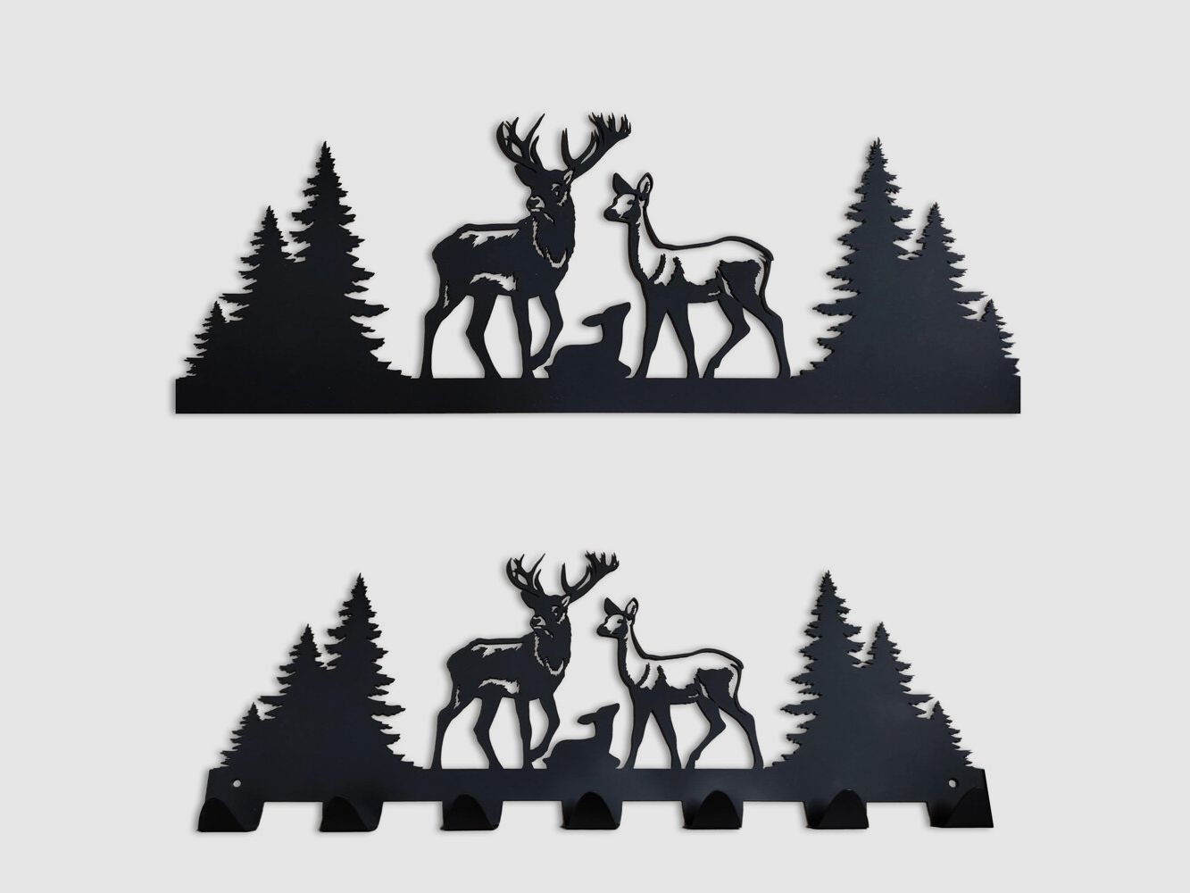 Décoration Lovergreen motif garde-robe noire famille de cerfs