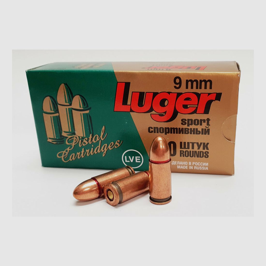 JSC "NOVOSIBIRSK CARTRIDGE PLANT" & LVE "LOW-VOLTAGE EQUIPMENT CO" Munition JSC 9mm Luger FMJ 115grs Sport-/ Trainingsmunition "extra Soft" 50