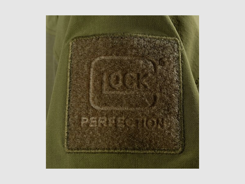 GLOCK Tactical T-Shirt Oliv – Ripstop-Schultern, Stretch-Torso – Soft-Velcro-Badge – Größe XXL