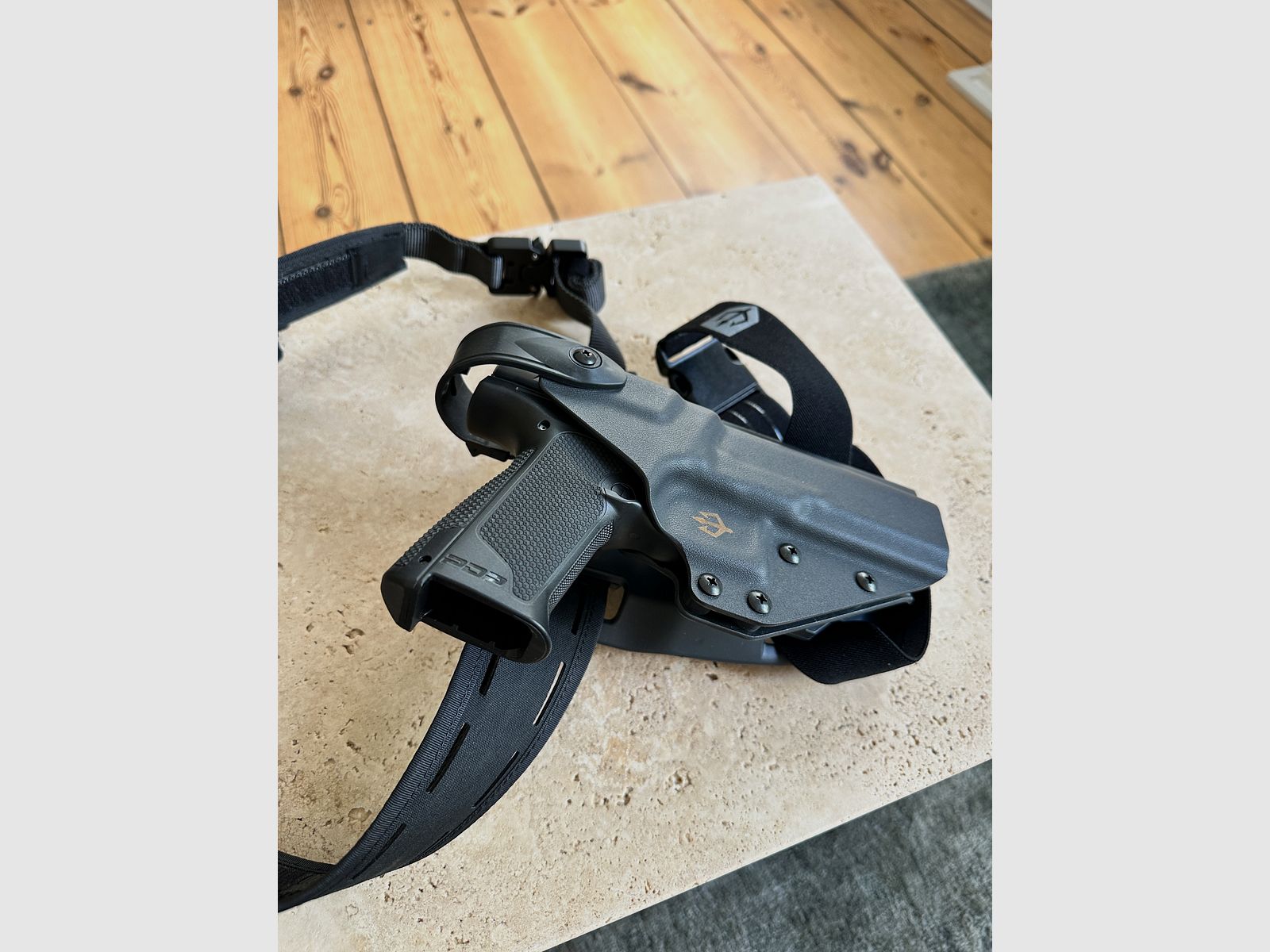 WALTHER PDP F-SERIES 3,5" AVEC CEINTURE TERRA B, HOLSTER BLACK TRIDENT ET SAC HELIKON TEX
