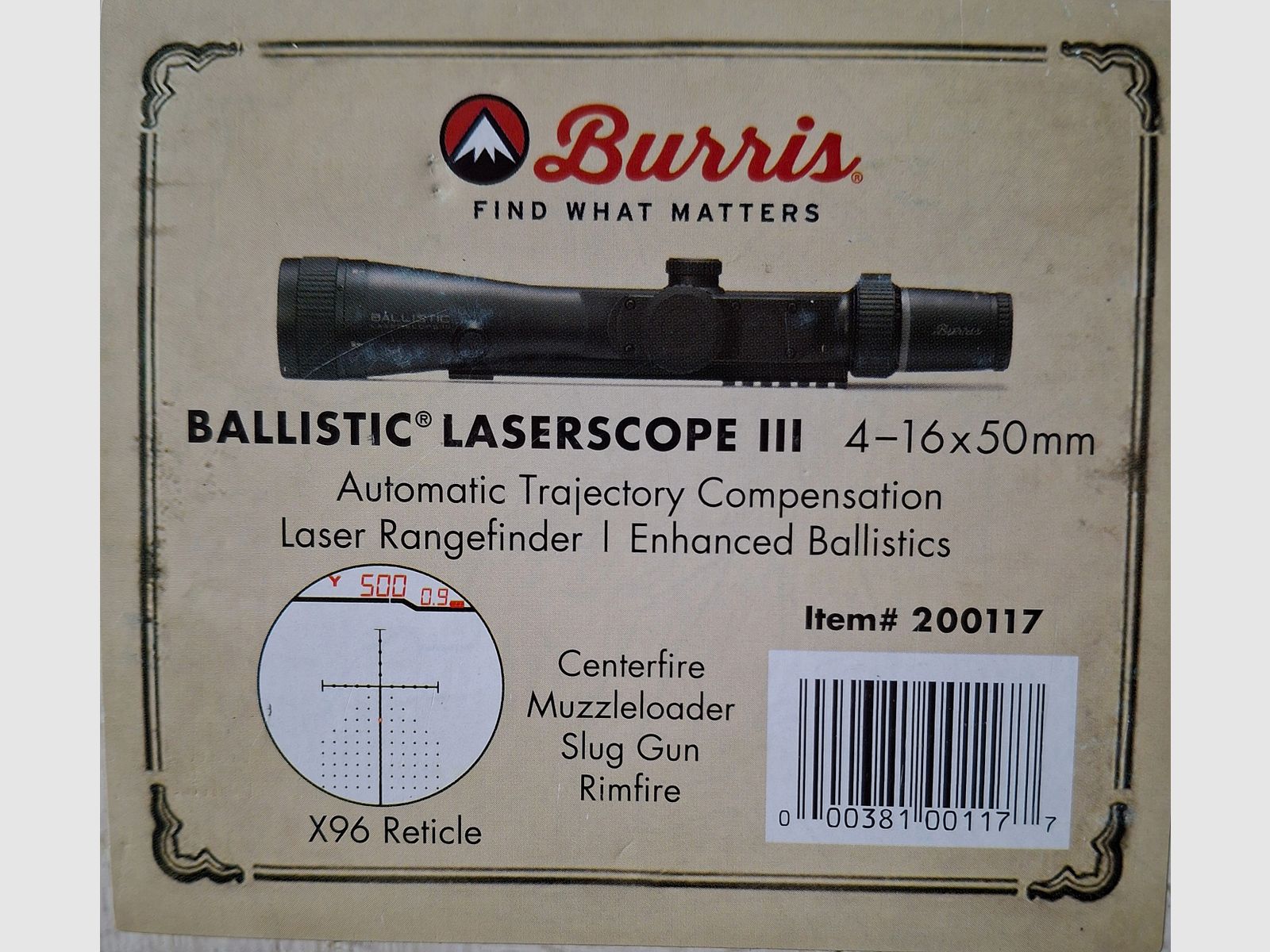 Burris Ballistic LaserScope III 4-16x50 Variante bouton-poussoir Neuf...!!!