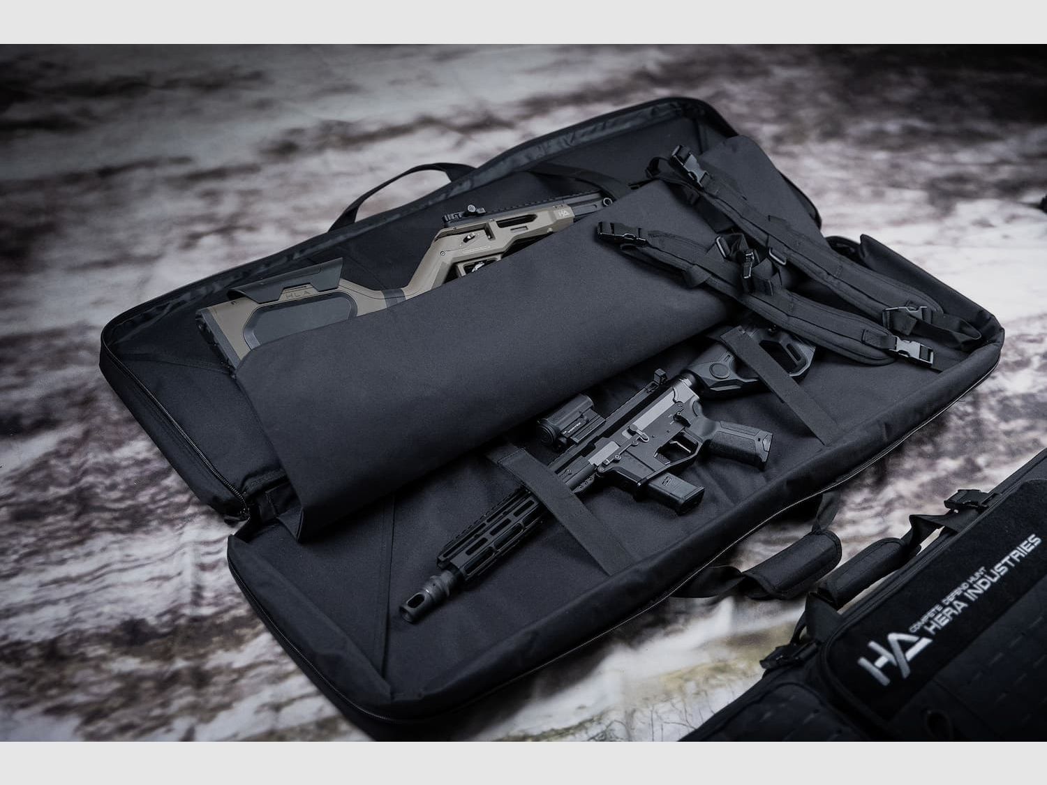 HERA-Arms Futteral f. Langwaffe TACTICAL RIFLE BAG sand 106cm/42' innen m. Außentasche, Bild 3 von 5