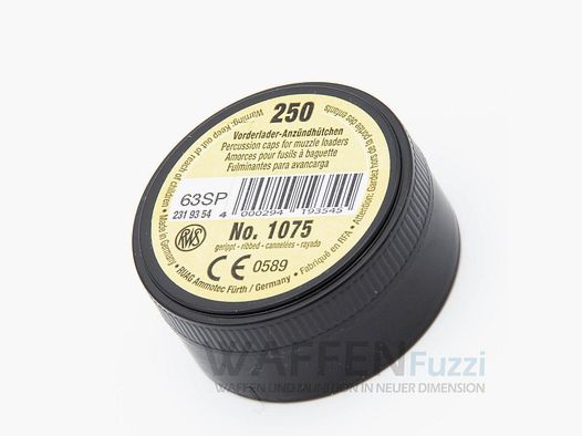 Vorderlader Anzündhütchen 1075 Gerippt 250 Schuss 4 SPR HDL