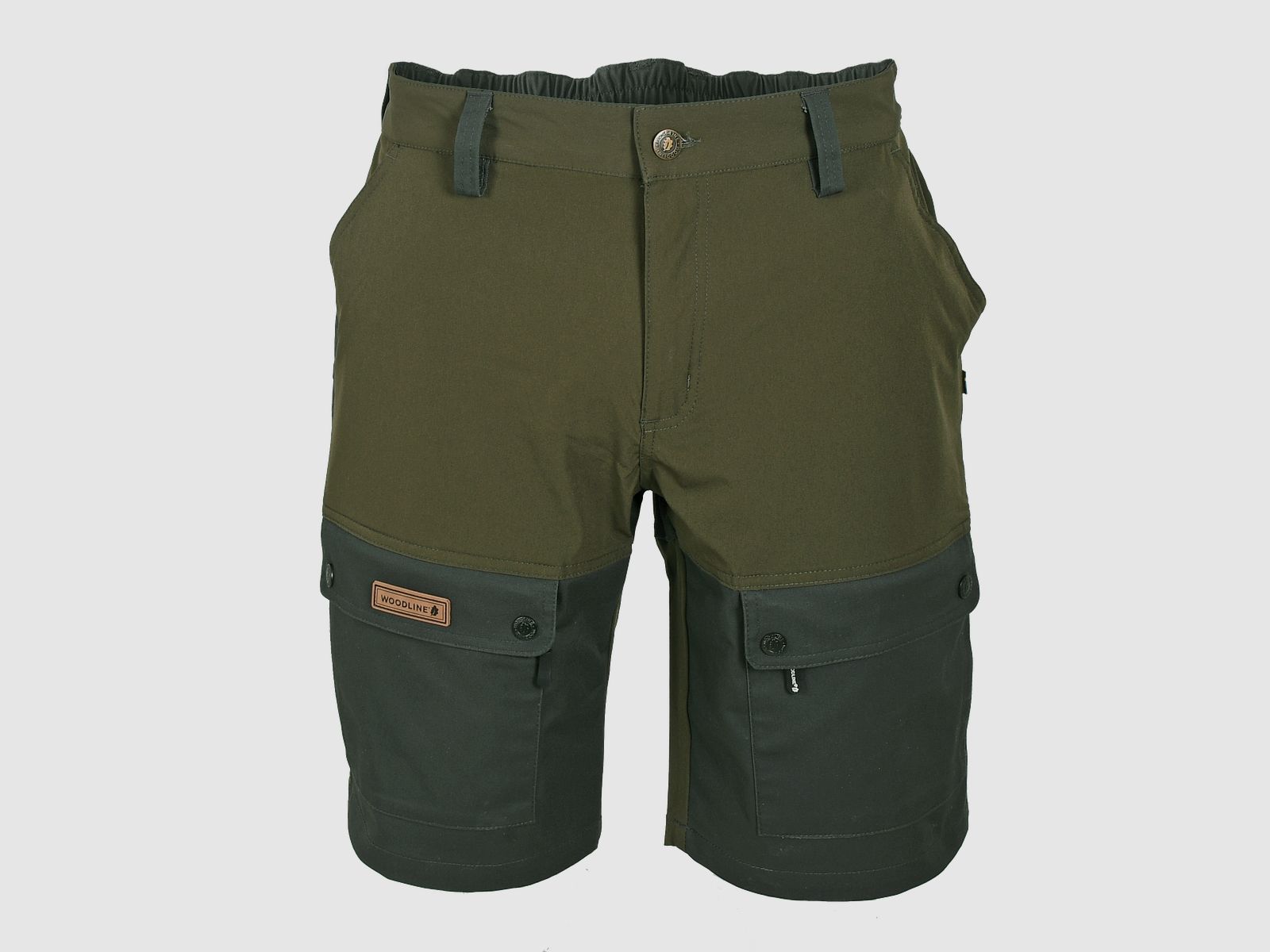 Woodline Shorts Boksund Grün/Grau 3XL