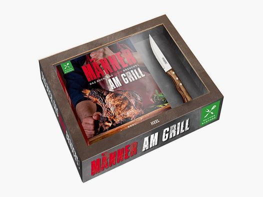 Set de parrilla: libro con cuchillo para carne práctico