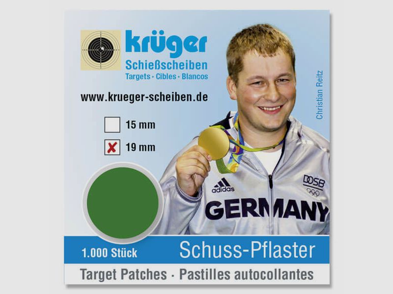 Schusspflaster Grün, 1000Stk. im Spender