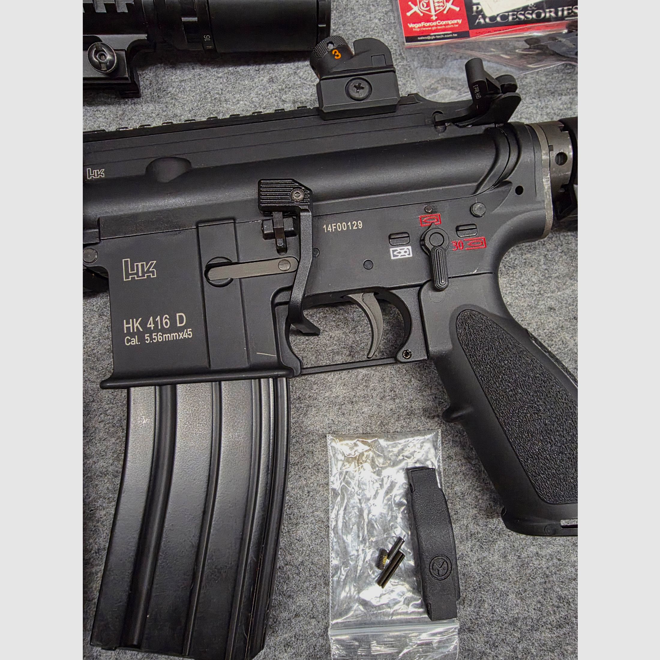 Neuwertige Gas Blowback HK416  GBB mit V3 Nozzle Stahl Bolt viel neues Zubehör Tuning Softair Gewehr ab 18 Jahre 6mm BB