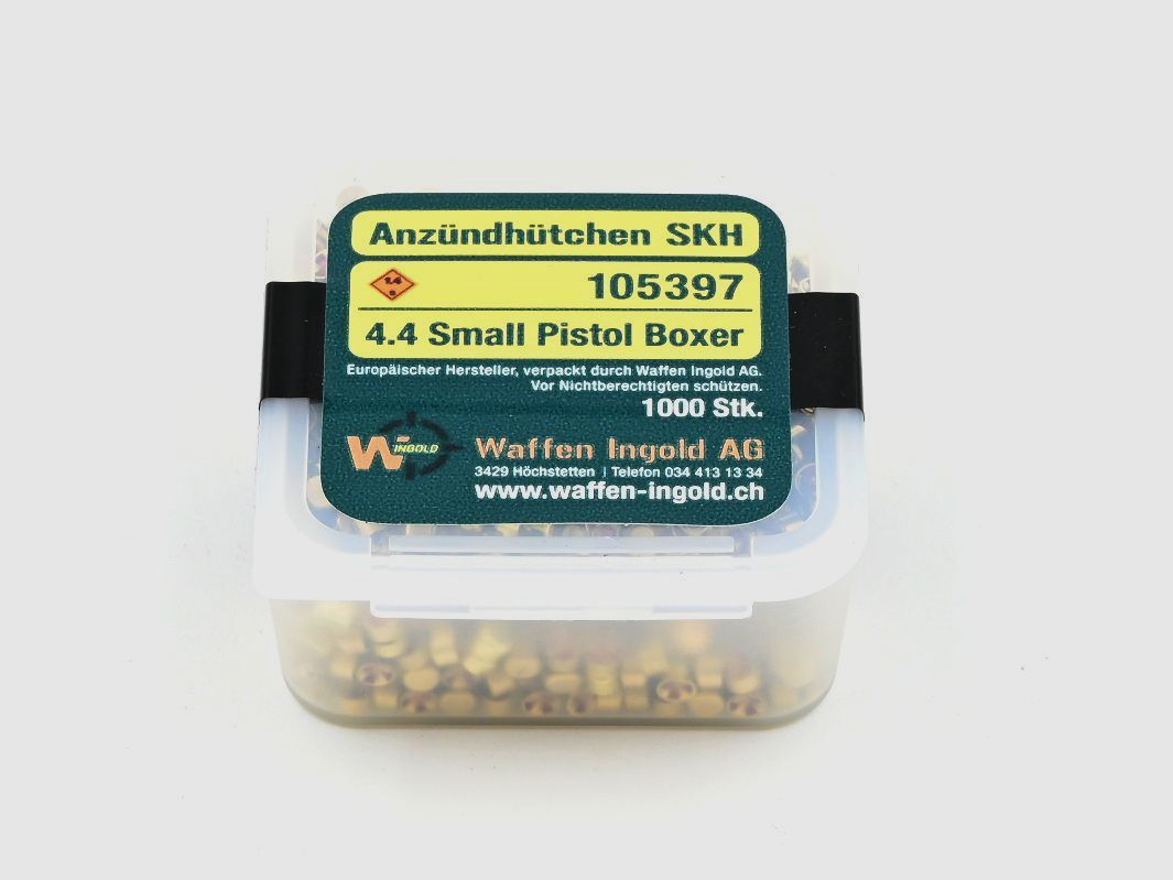 Zündhütchen SKH Small Pistol Boxer, 4.4mm, 1’000 Stk., Europäischer Hersteller